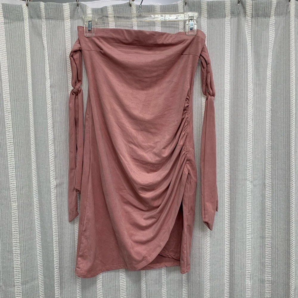 Fashion Nova Pink Off-Shoulder Mini Dress